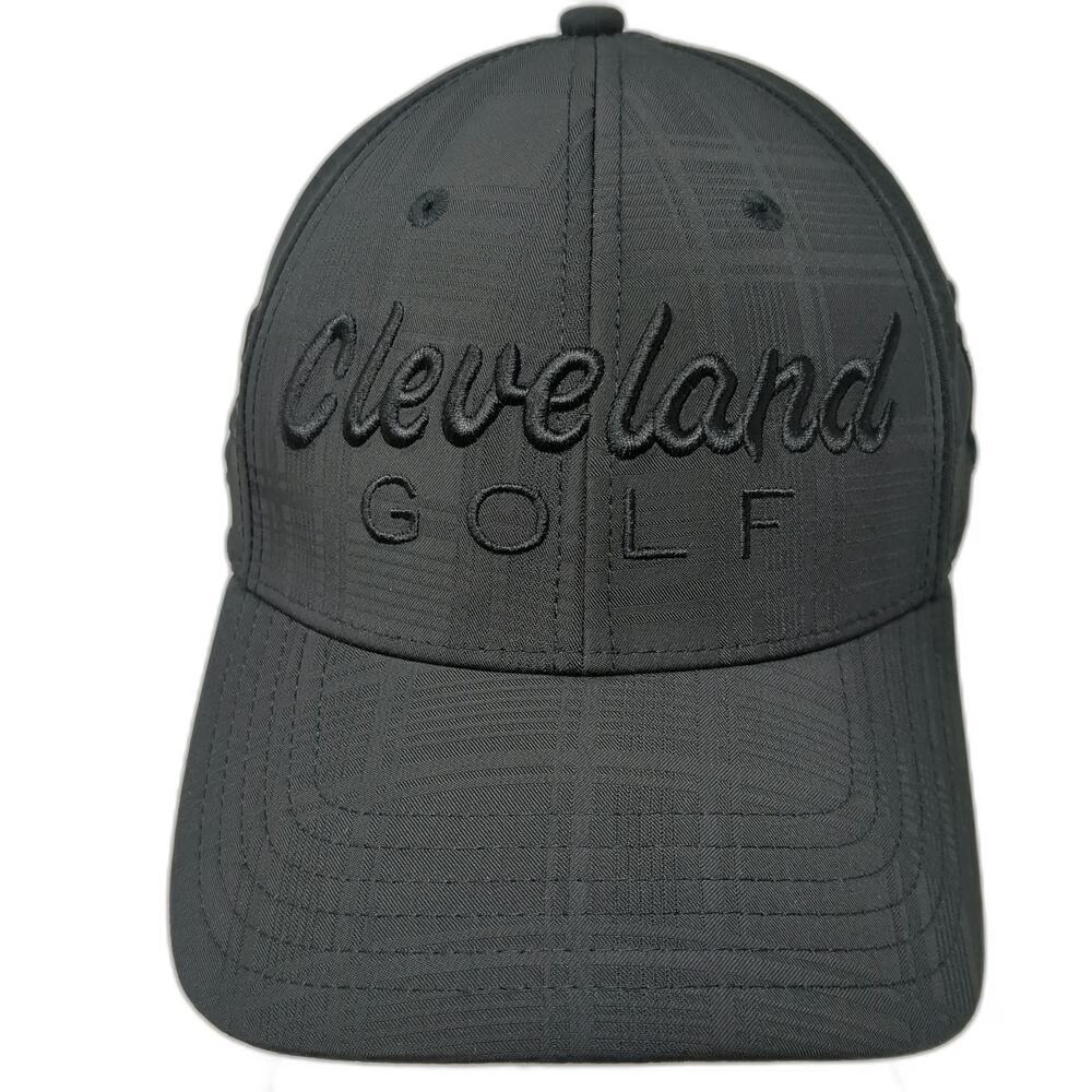 Cleveland Golf Baseball Cap Black M Fitted Textured A-Flex Stretch Fit Hat